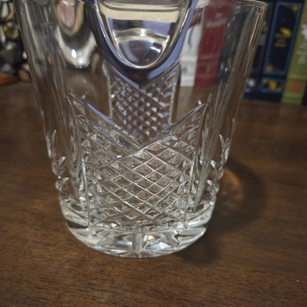 Elegant Clear Glass Ice Bucket with Handles